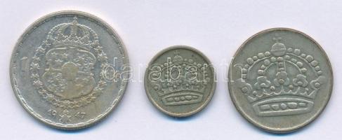 Svédország 1947. 1Kr Ag + 1954. 10ö Ag + 1956. 50ö Ag T:2-,3 patina
Sweden 1947. 1 Krone Ag + 1954....