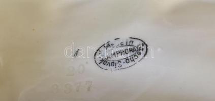 Amphora csehszlovák porcelán oroszlán, kézzel festett, jelzett, kis kopásnyomokkal, 32×18 cm