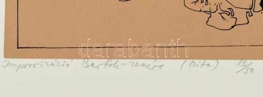 Feledy Gyula (1928-2010): Improvizáció Bartók zenére. Szitanyomat, papír. Jelzett, számozott (13/50)...