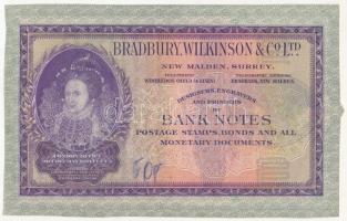 Nagy-Britannia ~1900. "Bradbury, Wilkinson & Co. Ltd." bankjegy, postai bélyeg, részvé...