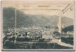 1905 Brassó, Kronstadt, Brasov; látkép. Keményhátú leporellólap / general view. Thick wooden leporellocard (b)