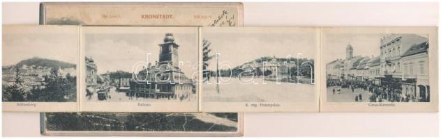 1905 Brassó, Kronstadt, Brasov; látkép. Keményhátú leporellólap / general view. Thick wooden leporel...