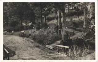 1943 Uzonka, Uzonkafürdő, Ozunca; park. Bogdán Emil kiadása / park