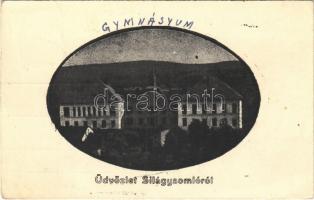 1940 Szilágysomlyó, Simleu Silvaniei; Főgimnázium / grammar school + 1940 Szilágysomlyó visszatért So. Stpl. (EK)