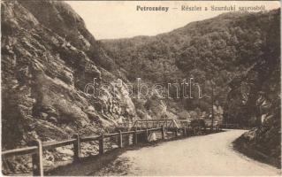 Petrozsény, Petrosani; részlet a szurduki szorosból. Vasúti levelezőlapárusítás 1137. / Pasul Surduc / mountain pass, gorge (ázott sarkak / wet corners)