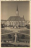 Kolozsvár, Cluj; Piata Unirii / tér, Mátyás király szobor, templom / square, church, monument (EK)