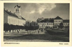 Sepsiszentgyörgy, Sfantu Gheorghe; Fő tér, üzletek / main square, shops (non PC) (vágott / cut)