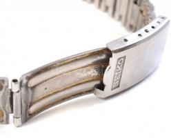 Orient karóra 21 köves automata szerkezettel, naptárral, pótolt Seiko fém szíjjal. d: 37 mm Működő s...