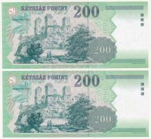 2001. 200Ft (2x) sorszámkövetők "FC 3325331 - FC 3325332" T:I