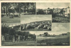 1936 Balatonalmádi, Zsák étterem, villa részlet, vasútállomás, Buda tava (EK)