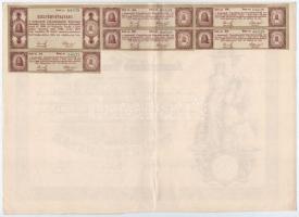 Szekszárd 1924. "A Szekszárdi Takarékpénztár" részvénye 25.000K-ról, felülbélyegzéssel, sz...