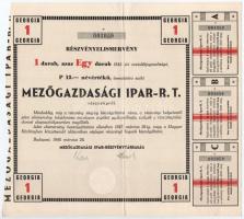 Budapest 1946. "Magyar Czukoripar - Részvénytársaság" részvényelismervény 100P névértékű r...