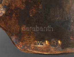 Ezüst (Ag) art deco kupa, jelzett, 1930 körül, horpadásokkal, gravírozás nélkül, nettó: 191g, m: 20 ...