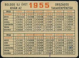 1955 Országos Takarékpénztár fém kártyanaptár