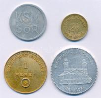 4xklf zseton- és bárcatétel, közte KSM Sör Al bárca + Nagy-Britannia 1970. Decimal coinage - 2 1/2 New Pence / Bell Fruit - 6D token T:2-3
