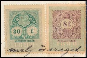 Miskolc 1901 Nyugtatvány 38f okmánybélyeggel