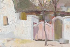 Gálffy Lola (1902- 1980): Szentendrei részlet. Olaj, vászon. Jelzett. Kisebb felületi sérüléssel. Fa...