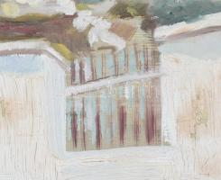 Gálffy Lola (1902- 1980): Szentendrei részlet. Olaj, vászon. Jelzett. Kisebb felületi sérüléssel. Fa...