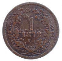 1872KB 1kr Cu &quot;Angyalos címer&quot; T:2-,3 Adamo M4.1