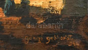 Gönczi-Gebhardt Tibor (1902-1994): Utcarészlet. Olaj, fa. 24,5x30,5 cm