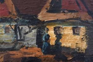 Gönczi-Gebhardt Tibor (1902-1994): Utcarészlet. Olaj, fa. 24,5x30,5 cm