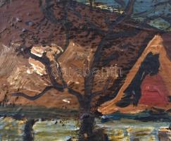 Gönczi-Gebhardt Tibor (1902-1994): Utcarészlet. Olaj, fa. 24,5x30,5 cm