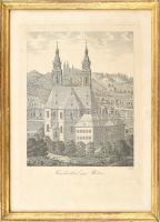 cca. 1820 Frankenthal gegen Westen (frankenthali scriptorium) Rézmetszet, papír. Üvegezett fa keretben. Szép állapotban, keret kopott. / Copper engraving, framed, 24 x 19,5 cm
