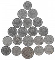 Orosz Birodalom 1902-1915. 10k Ag (17x) + 1905. 5k Ag + 1914. 20k Ag + 1915. 15k Ag T:1--3