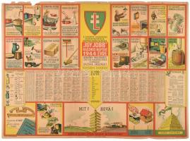 1944 Így Jobb hasznos naptár. Levente Gazdasági Szövetkezések Központjának kiadása. Szakadásokkal, hajtásnyomokkal. 41x58 cm
