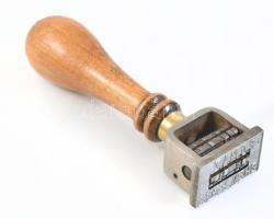 BHÉV Pomáz dátumos bélyegző, kis rozsdafoltokkal, h: 14,5 cm