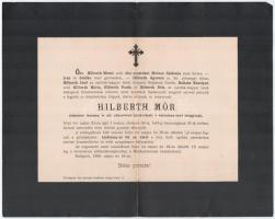 1895 Hilberth Mór (1839-1895) MÁV igazgató, miniszteri tanácsos halálozási értesítője