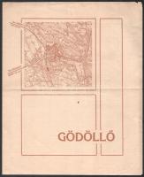 cca 1900-1900 Gödöllői ház és villatelep reklám prospektusa, Bp., Königes és Révés(Bp., Jókai-ny.), a címoldalon térképpel, szakadt, 2 sztl. lev.