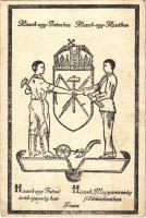Hiszek egy Istenben Hiszek egy Hazában / Hungarian irredenta propaganda, coat of arms, credo (fl)