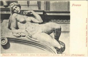 Firenze, Cappelle Medice, Laurora; statua del monumento a Lorenzo de Medici (Michelangelo) / Erotic nude lady sculpture