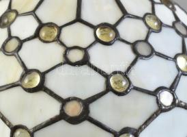 Ólomüveg elektromos lámpa fröccsöntött fém testtel, üvegen egy kisebb repedéssel, kopásokkal, égővel...