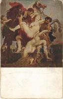 1924 Der Raub der Töchter des Leukyppos / Erotic nude lady art postcard. Ottmar Zieher s: Rubens (EM)
