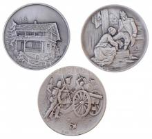 Svájc DN &quot;Svájc négy tábornoka&quot; 3xklf, kétoldalas, jelzett Ag emlékérem &quot;Numis Luzern...