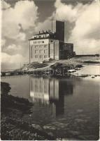 1962 Tátra, Magas-Tátra, Vysoké Tatry; Hotel Encián a stanica lanovky na Skalnatom plese / szálloda, felvonó állomása a Kő-pataki-tónál / hotel, cable car station (EK)