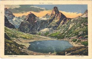 Tátra, Magas-Tátra, Vysoké Tatry; Zelené pleso / Zöld-tó. Földes Samu kiadása / Grüner See / lake (EB)