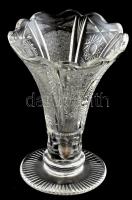 Ólomkristály váza, minimális kopással, m: 15,5 cm