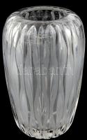 Art deco üveg váza, kisebb kopásnyomokkal, m: 14,5 cm