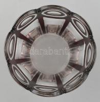 Art déco váza, többrétegű, csiszolt és hámozott kristályüveg. XX. század. m:16cm, d: 12cm