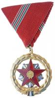 1957. "Kiváló Szolgálatért Érdemérem" aranyozott, zománcozott kitüntetés, mellszalagon T:2 1957. Hungary "Distinguished Service Medal" gilt, enamelled decoration with ribbon C:XF NMK 614.