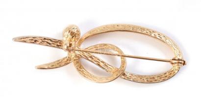 Modern bross műanyag gyönggyel, arany és ezüst színű. 5,5x2cm