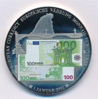 Svájc DN 100.-banknote fém emlékérem 100Fr svájci bankjegy multicolor képével (40mm) T:1 Switzerland ND 100.-banknote metal commemorative medallion with the multicolor image of 100 Francs banknote (40mm) C:UNC