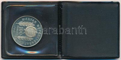 1981. 100Ft Cu-Ni-Zn "Bulgária 1300 éves" magyar kiadás, műbőr tokban T:1 (eredetileg PP) ...