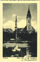 Losonc, Lucenec; Római katolikus és református templom, Országzászló. Filó M. kiadása / Catholic church, Calvinist church, Hungarian flag