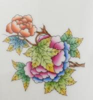 Herendi Viktória mintás váza, kézzel festett, jelzett, hibátlan, m: 23 cm