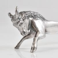 Figurális késbak 8 db (nyúl, róka, medve, oroszlán, bika, kos, kecske, tacskó), ezüstözött fém. h: 1...