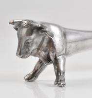 Figurális késbak 8 db (nyúl, róka, medve, oroszlán, bika, kos, kecske, tacskó), ezüstözött fém. h: 1...